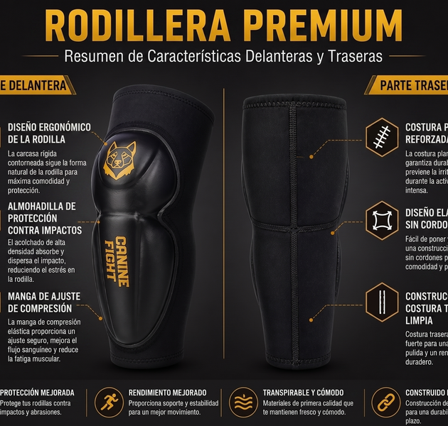 Protector de rodillas MMA/Kickboxing/Muay Thai cuero sintético premium