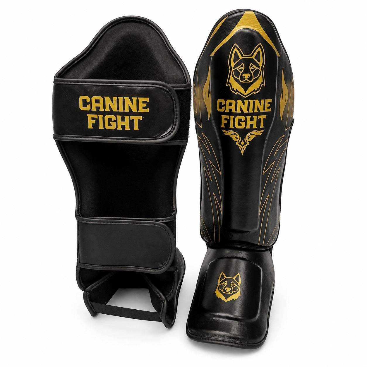 Canilleras Kickboxing/MMA/Muay Thai cuero sintetico