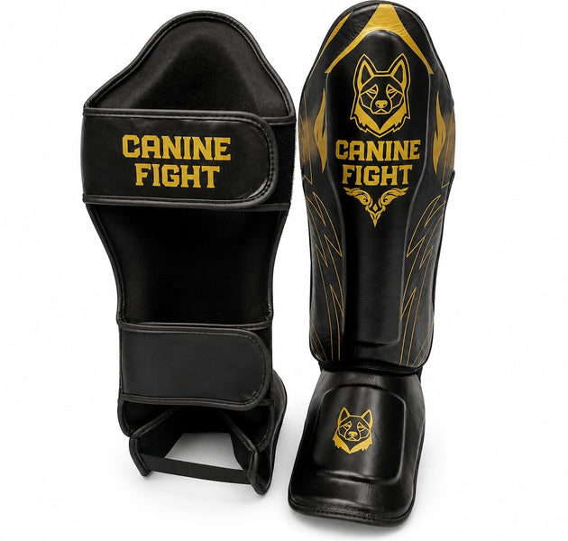 Canilleras Kickboxing/MMA/Muay Thai cuero sintetico