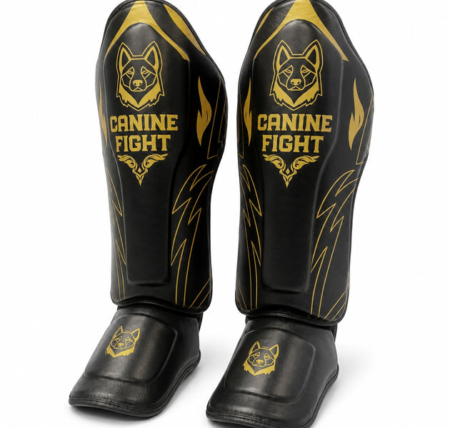 Canilleras Kickboxing/MMA/Muay Thai cuero sintetico