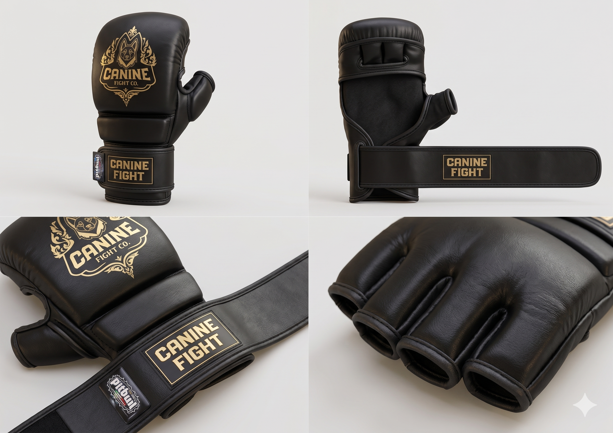 Guantillas de MMA Canine fight cuero de vaca legitimo