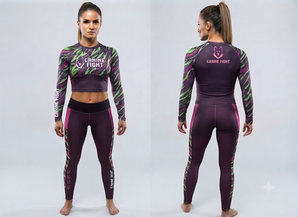 Rashguard/camiseta de compresiòn NOGI modelo Short purple long-sleeved femenino