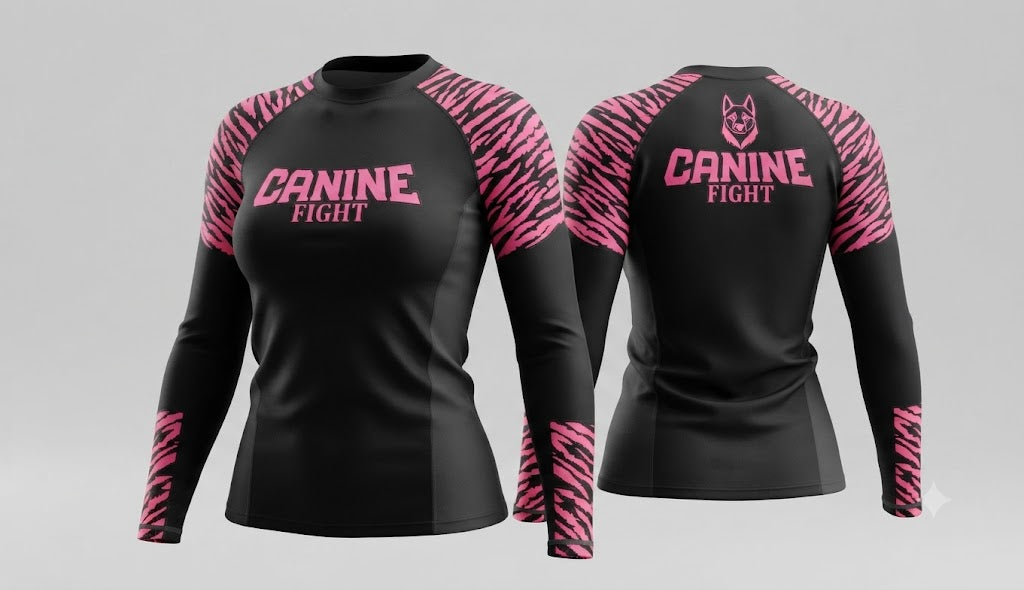 Rasguard/camiseta de compresiòn NOGI modelo pink-black long-sleeved femenino